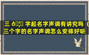 三 🦟 字起名字声调有讲究吗（三个字的名字声调怎么安排好听 🌼 ）